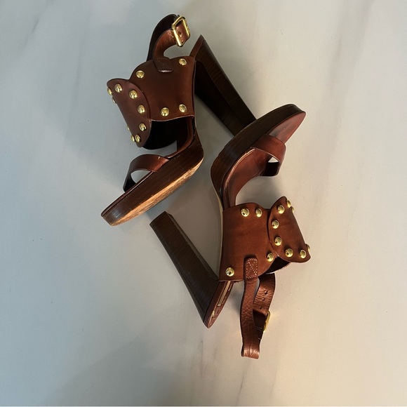 MICHAEL KORS GENEVA STUDDED PLATFORM SHOES 9.5M - Picture 8 of 10